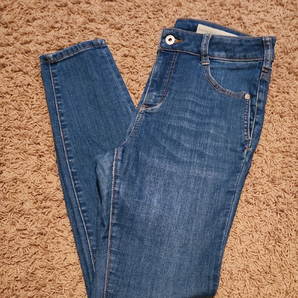 Pilcro and the Letterpress Blue High Rise Skinny Jeans Size 28